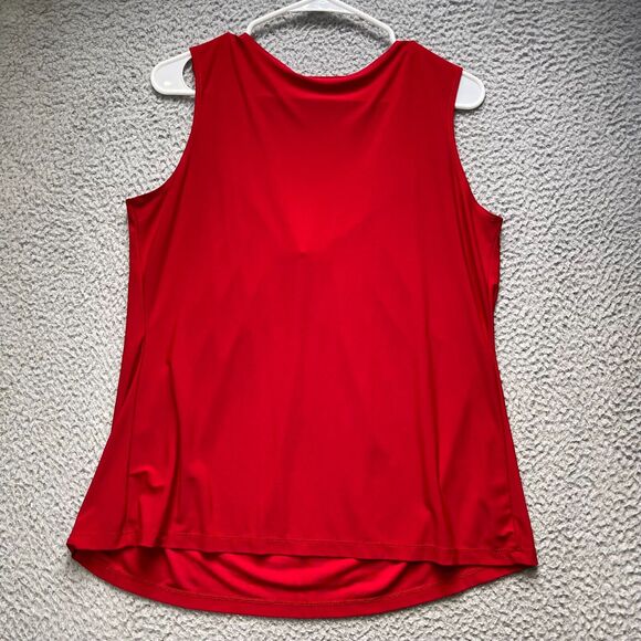Perseption Concepts Tank Top Shirt Womens Large Red Sleeveless Blouse - Picture 4 of 11
